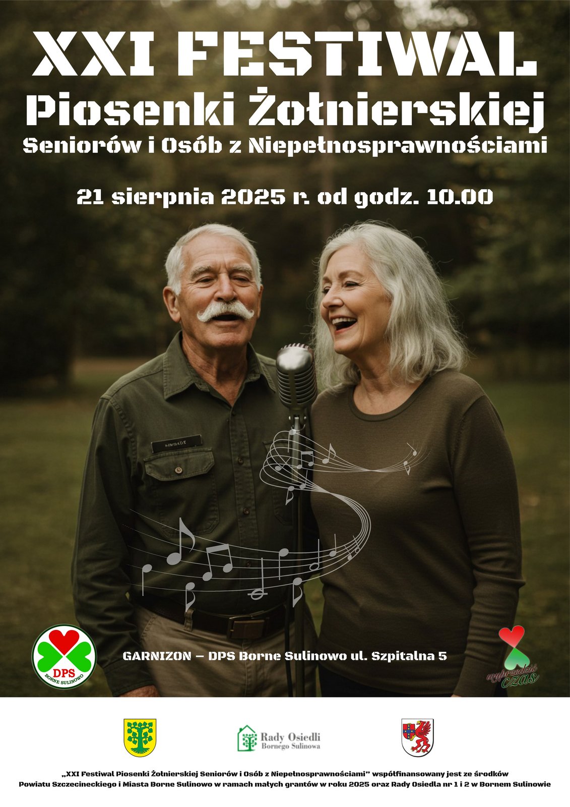 Plakat XXI Festiwalu Piosenki Żołnierskiej Seniorów i Osób z Niepełnosprawnościam